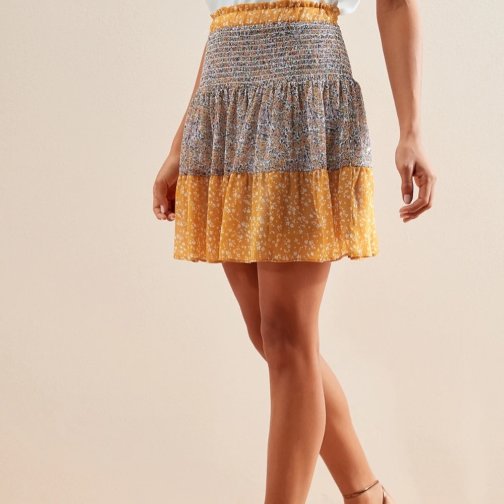 Banana Republic Smocked Fit and Flare Skirt